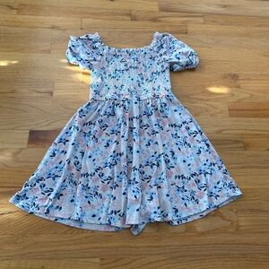 Floral Blue and Pink Kids Dress